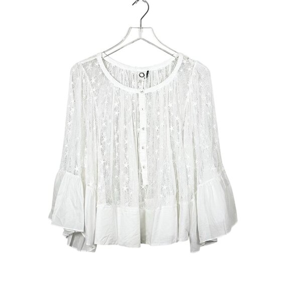 Anthropologie | Akemi + Kin Embroidered Star Print Crochet Top - Picture 2 of 10